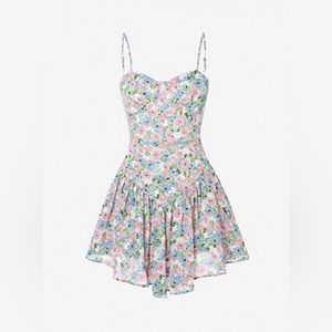 NWT Pink floral strap mini dress 🌷
